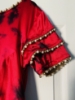 Picture of Red and Black Shibori  long dress with ruffle sleeves