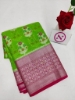 Picture of parrot green soft banaras saree
