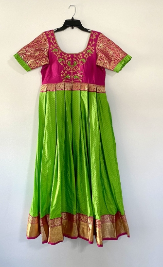 PunarviAuthentic PreLoved SustainablePattu embroidered long frock 38