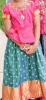 Picture of Pure kanchi pattu langa with maggam work on pink peplum style blouse 3T