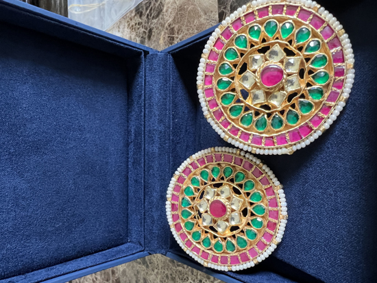 Picture of Polki, Rubies and Emeralds stunning studs