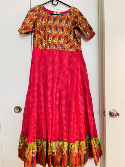 Picture of beautiful meenakari longfrock