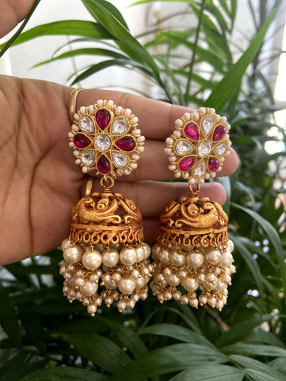 Picture of Brand New Temple Collection Pearl Jhumkas