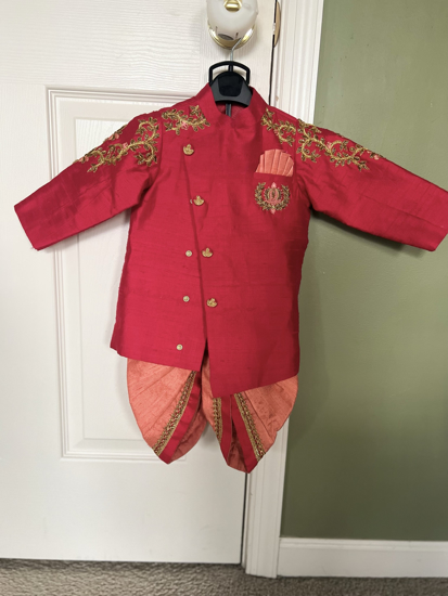 Picture of 1 year Baby boy Design Kurta with matching shoes