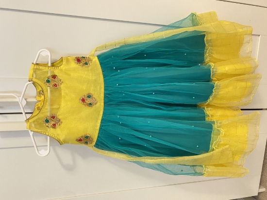 Picture of Green and Yellow Long Frock 2-4Y