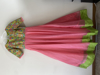 Picture of Partywear pure organza long frock with rich designed raw silk yoke part