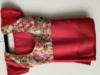 Picture of Brand new Tomato Red falling saree with floral blouse