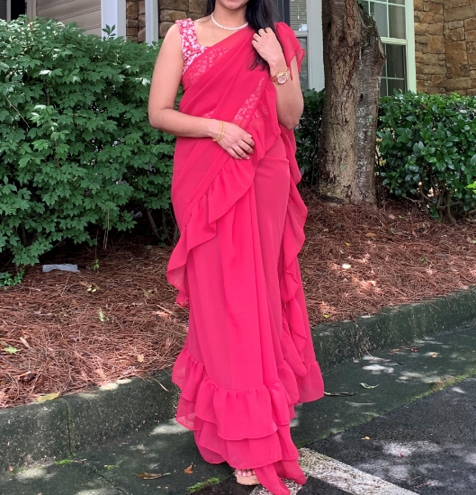 Picture of Georgette Ruffle Saree