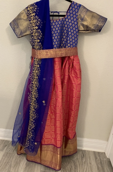 Picture of Beautiful Pink & Blue Anarkali dress