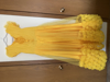 Picture of Yellow rose velvet and netted with pearls dress