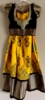 Picture of Brand new Bright mango yellow and black Ikkat pure pattu lehenga