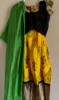 Picture of Brand new Bright mango yellow and black Ikkat pure pattu lehenga