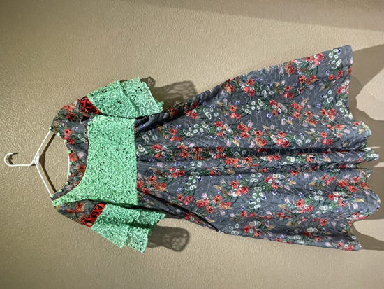Picture of Floral long frock with  bell sleeves
