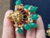 Picture of Kundan jadau mango necklace including matching antique temple earrings