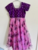 Picture of Brand new customized  purple color organza long frock with mirror work on top portion