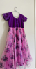 Picture of Brand new customized  purple color organza long frock with mirror work on top portion