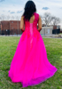 Picture of long tulle lace appliques ball gown