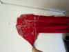 Picture of Beautiful  hand work Indowestern Red dress with work on dupatta and golden tassels