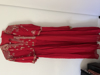 Picture of Beautiful  hand work Indowestern Red dress with work on dupatta and golden tassels