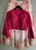 Picture of Organza Shibori Crop skirt with red full sleeve top