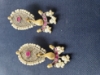 Picture of Amrapali fusion jhumkas, Doublet earrings, Brass peacock dual tone earrings, pearl studs