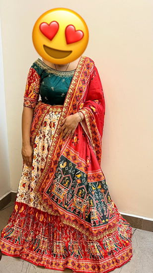 Picture of patola Lehenga with gotapatti detailing