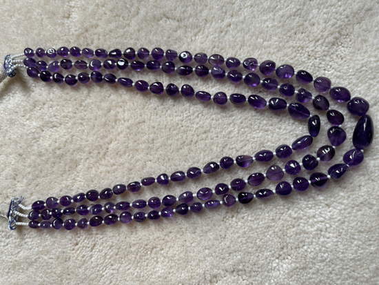 Picture of New Pure Onyx Purple gem stone 3 layer beads