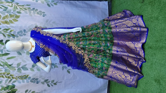 Stunning gray and black color combination jari lehenga and blouse with  checked dupatta. Lehenga with big