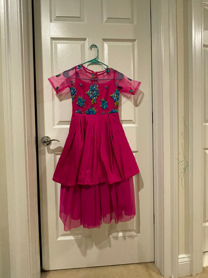 Picture of Pink layered Long frock 5-6Y