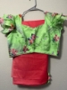 Picture of dual shade saree with floral blouse