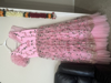 Picture of Pink designer long frock with rose sleeve