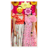 Picture of Pink designer long frock with rose sleeve