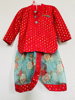 Picture of Red Banaras & floral dhoti 1-2Y