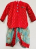 Picture of Red Banaras & floral dhoti 1-2Y