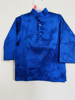Picture of Royal blue  kurta with ikkat jacket 1-2y
