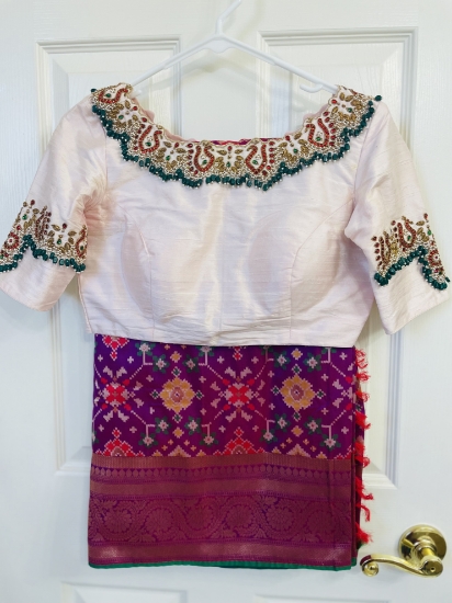 Picture of Designer Blouse with New Patola Saree