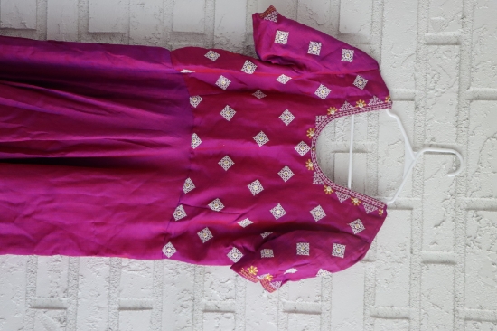 Picture of Multishaded silk Long frock