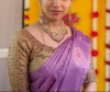 Picture of Pachi kundan necklace with lavender color beads