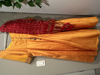 Picture of Beautiful mustard yellow , neck maggam  work long dress