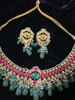 Picture of Green beads kundan jewellery set