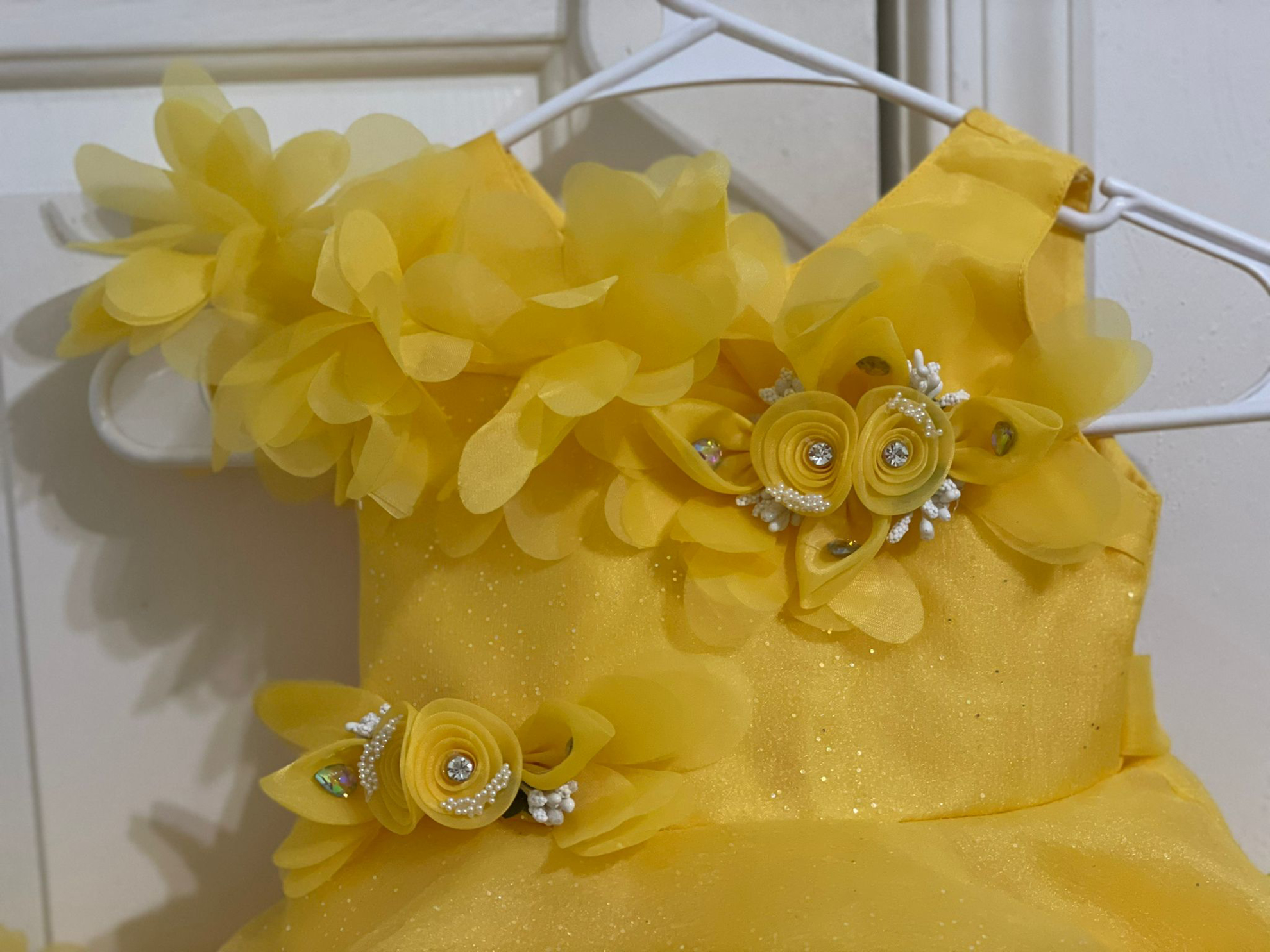 Baby Girls’ Yellow Printed Frock Set with Cap & Jacket