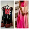 Picture of Brand new black and red Garba lehenga and designer multishade dress 8-10Y