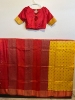 Picture of Munga silk saree with contrast blouse