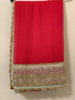 Picture of Beautiful Red georgette saree with gota bordere