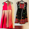 Picture of Brand new black and red Garba lehenga and designer multishade dress 8-10Y