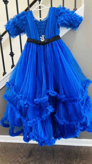 Picture of New layered full length kids party wear gown 6-8Y