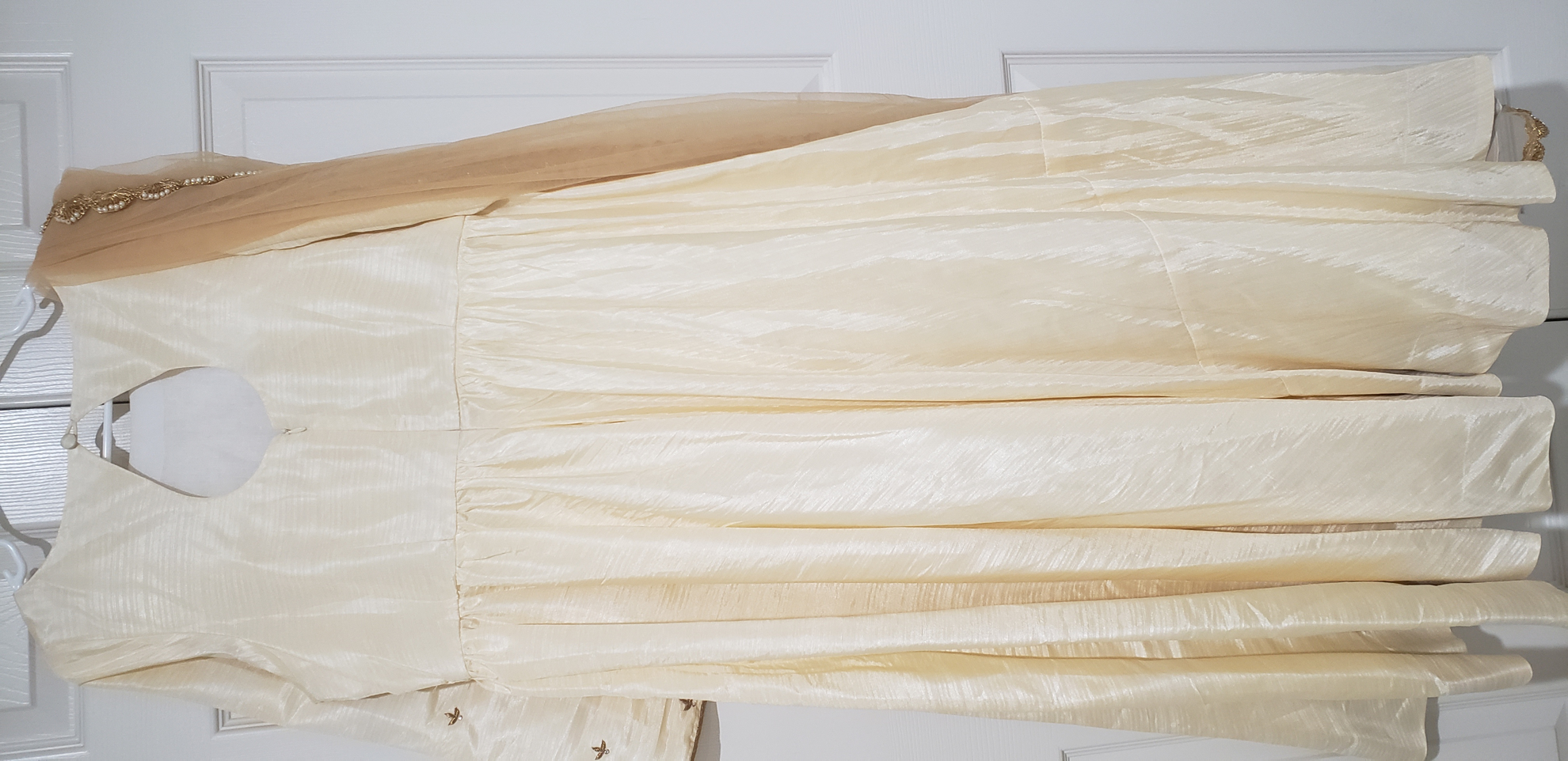 PunarviAuthenticPreLovedSustainableCream white long dress with