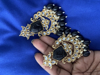 Picture of New Combo  Beautiful Polki stone With pearls Earrings and Black Kundan Earrings