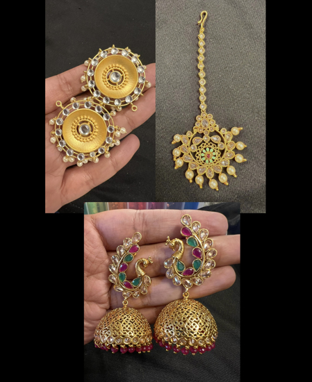Picture of Earrings and maang tikka Combo