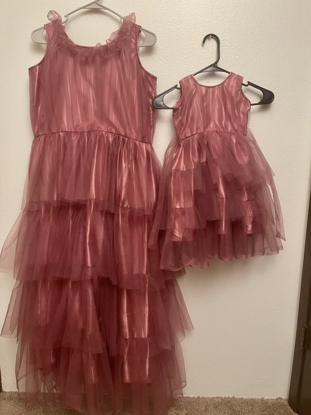 Picture of mom(40) and daughter(1-2y) party wear dresses